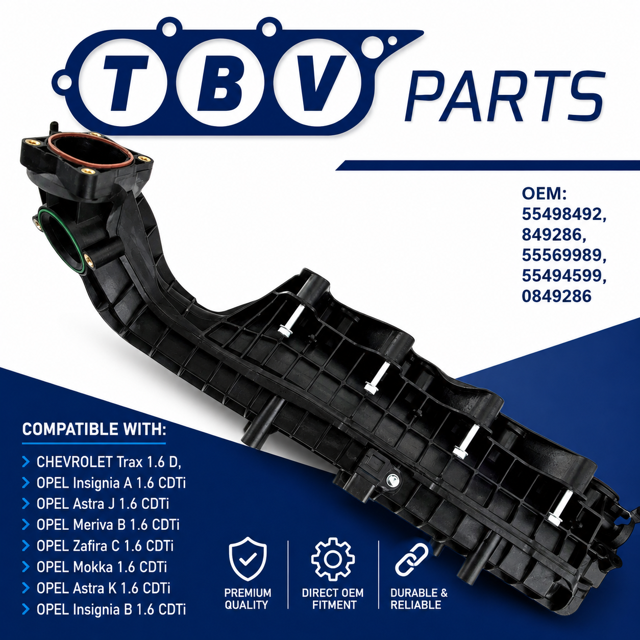 COLECTOR DE ADMISIÓN OPEL 1.6CDTI 0849286 55494599 55498492 55569989 849286 7.03206.23.0