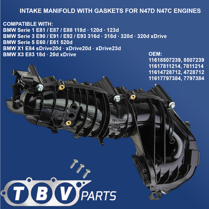 INTAKE MANIFOLD BMW 2.0D N47 ENGINE 11618507239 8507239 11617811214 11614728712 11617797384 7811214