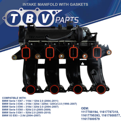 INTAKE MANIFOLD BMW M47 ENGINE 2.0D 3 E90/E91 320 D X3 E83 11617800579 11617795393 7795393 7800579