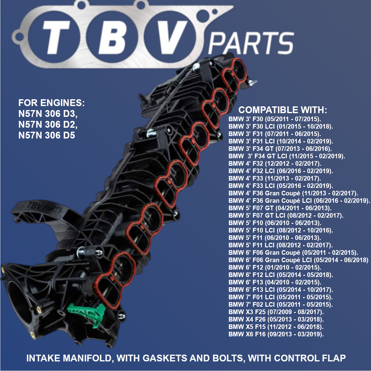 COLETOR DE ADMISSÃO BMW N57N N57Z 2.5 3.0 3.5 4.0 11617811909 781909 11618514731 8514731