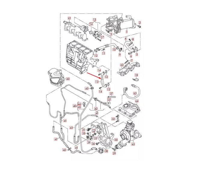 TUBO ENFRIADOR EGR AUDI SEAT VW 2.0 TDI 03L131521D 10-64-0030
