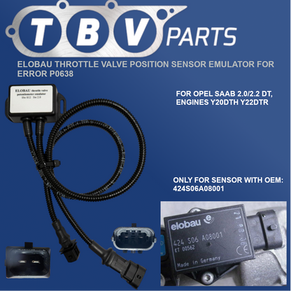 FALHA DE CANCELAMENTO DO EMULADOR P0638 SENSOR ELOBAU OPEL SAAB 2.0/2.0 DTI 424S06A08001