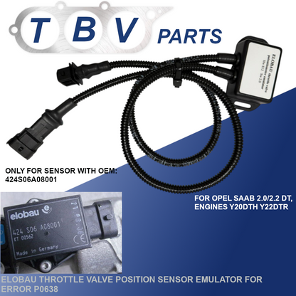 FALHA DE CANCELAMENTO DO EMULADOR P0638 SENSOR ELOBAU OPEL SAAB 2.0/2.0 DTI 424S06A08001