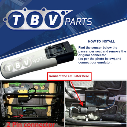 SEAT OCCUPANCY SENSOR EMULATOR SRS/AIRBAG MAT BMW E36, E46, E34, E39, E60, E63, E64, E38, E65, E66, E67 UP TO 2005