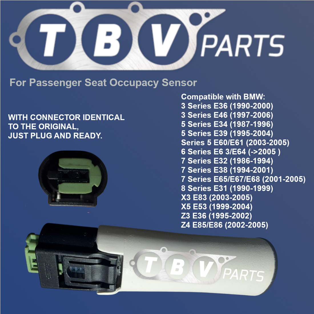 EMULADOR DE SENSOR DE OCUPAÇÃO DE ASSENTO SRS/TAPETE DE AIR BAG BMW E36, E46, E34, E39, E60, E63, E64, E38, E65, E66, E67 ATÉ 2005