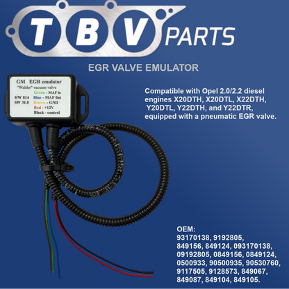EMULADOR VALVULA EGR NEUMATICA OPEL VECTRA ASTRA OMEGA ZAFIRA 2.0 / 2.2 DI DTI WAHLER 7211D 93170138