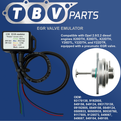 EMULADOR VALVULA EGR NEUMATICA OPEL VECTRA ASTRA OMEGA ZAFIRA 2.0 / 2.2 DI DTI WAHLER 7211D 93170138