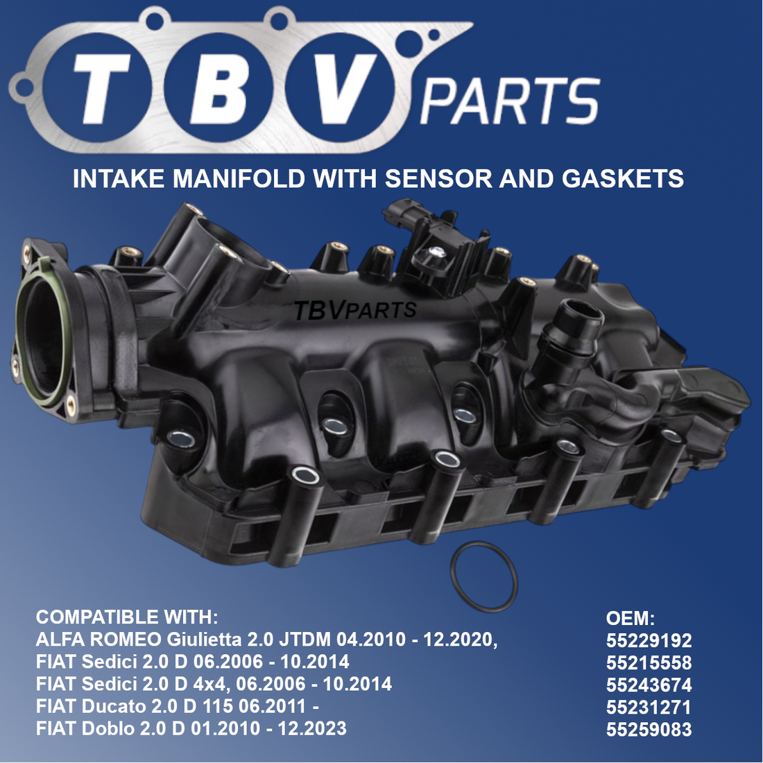 COLECTOR DE ADMISION FIAT ALFA ROMEO SUZUKI  2.0JTD 55215558 55229192 55231271 55243674 55259083 802009463707