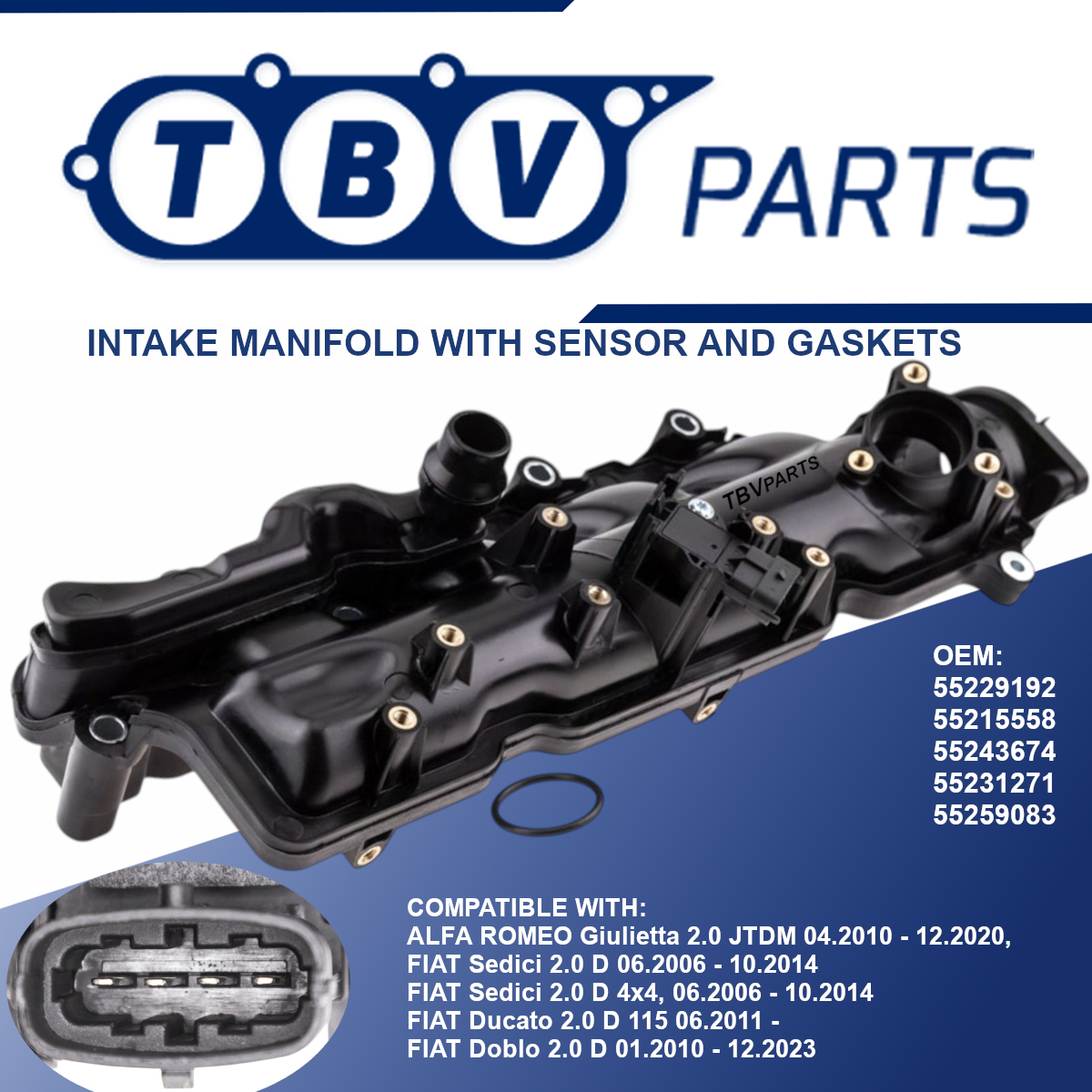 COLECTOR DE ADMISION FIAT ALFA ROMEO SUZUKI  2.0JTD 55215558 55229192 55231271 55243674 55259083 802009463707