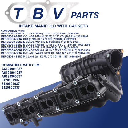 INTAKE MANIFOLD MERCEDES-BENZ 270 CDI 6120900337 A6120900337 A6120901037 A6120901937 6120901037 6120901937