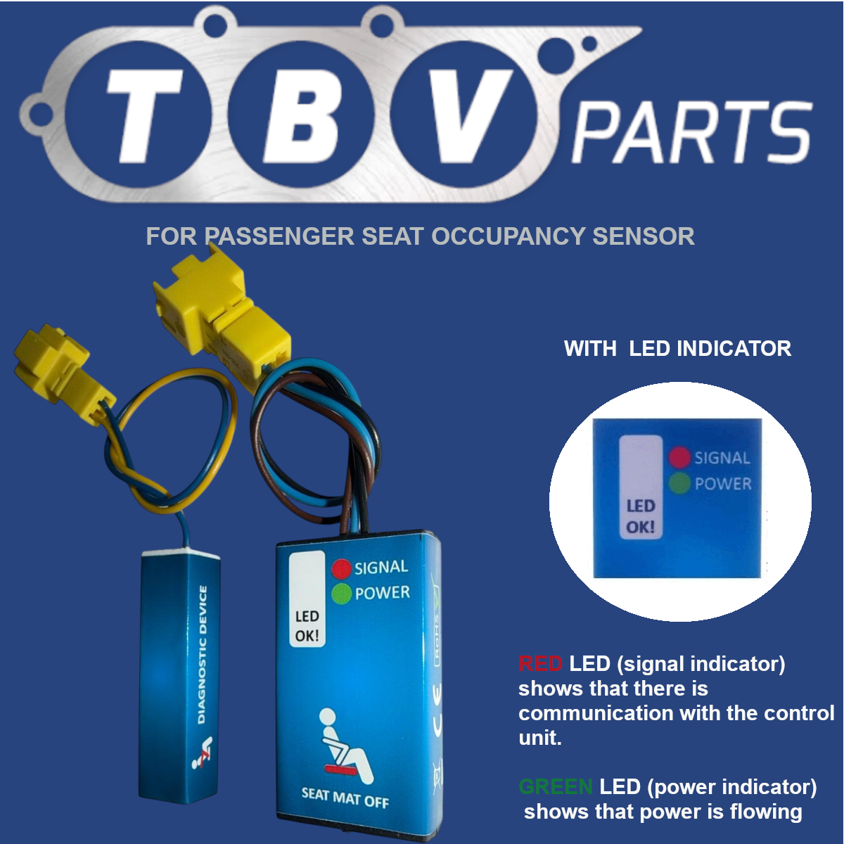 EMULADOR SENSOR OCUPACIÓN ASIENTO SRS / ESTERILLA AIRBAG MERCEDES BENZ CON COMUNICACION LIN W176 W246 W204 W205 C117 W212 W463 W292 W166 R172 X156 C218