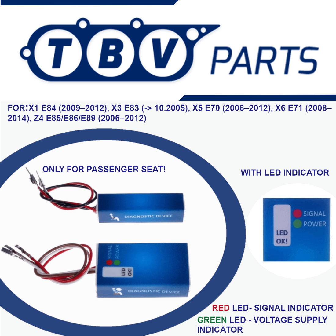 EMULADOR DE SENSOR DE OCUPAÇÃO DE ASSENTO BMW E70 E71 E83 E84 E85 E86 E89