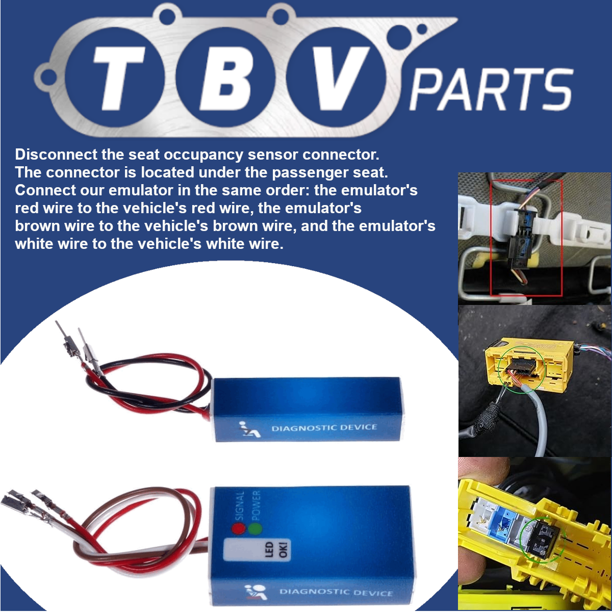 EMULADOR DEL SENSOR DE OCUPÀCION ASIENTO BMW E70 E71 E83 E84 E85 E86 E89