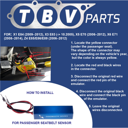 EMULADOR DEL SENSOR DE OCUPÀCION ASIENTO BMW E70 E71 E83 E84 E85 E86 E89