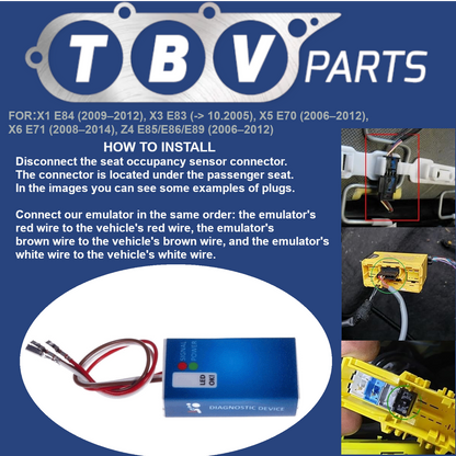 EMULADOR DEL SENSOR DE OCUPÀCION ASIENTO BMW E70 E71 E83 E84 E85 E86 E89
