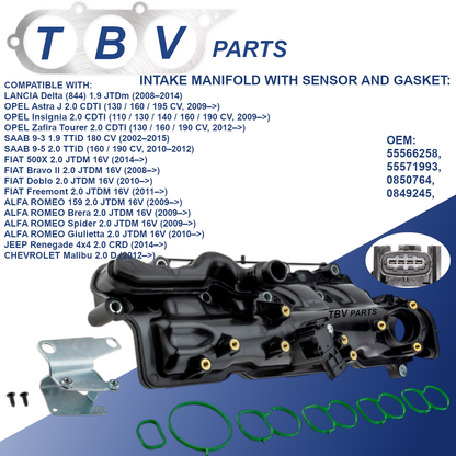 INTAKE MANIFOLD OPEL SAAB FIAT ALFA ROMEO 2.0CDTI / TID 55566258 55571993 0849245 0850764