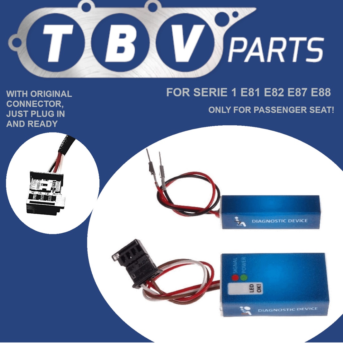 EMULADOR DE SENSOR DE OCUPAÇÃO DE ASSENTO SRS / TAPETE DE AIRBAG BMW SÉRIE 1 E81 E82 E87 E88
