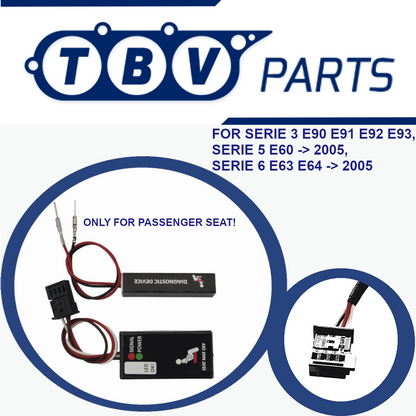 Herramienta auxiliar de diagnóstico – sensor de ocupación asiento pasajero Para E90, E91, E92, E93 Solución Fallo Luz Roja Esterilla para Serie 3, para Serie 5 E60, E61, 6 E63, E64