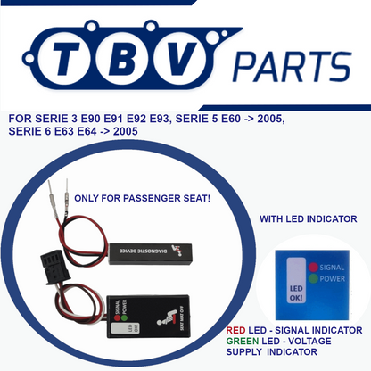 Herramienta auxiliar de diagnóstico – sensor de ocupación asiento pasajero Para E90, E91, E92, E93 Solución Fallo Luz Roja Esterilla para Serie 3, para Serie 5 E60, E61, 6 E63, E64