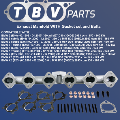 COLETOR DE ESCAPE BMW 325D 330D 525D 530D 11622248166 11627788422 18407788422