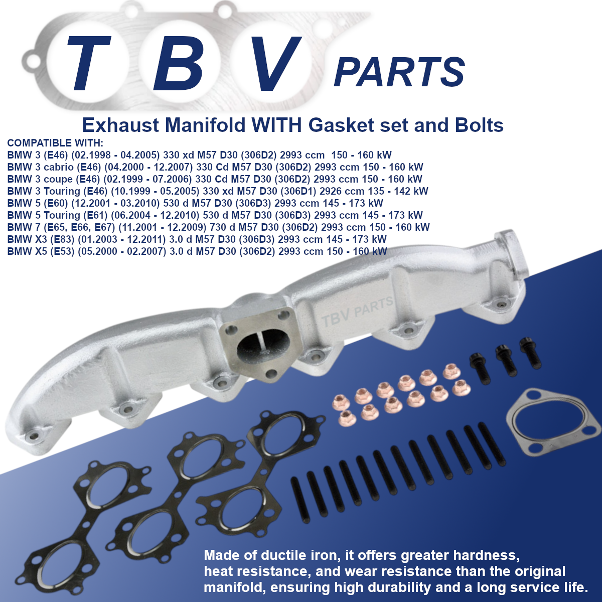 COLETOR DE ESCAPE BMW 325D 330D 525D 530D 11622248166 11627788422 18407788422