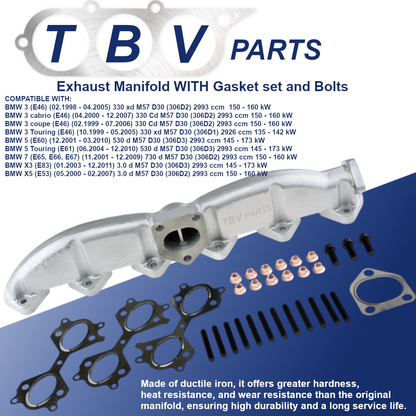 COLETOR DE ESCAPE BMW 325D 330D 525D 530D 11622248166 11627788422 18407788422