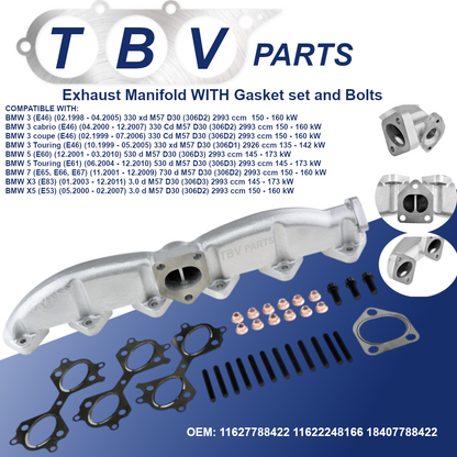 COLETOR DE ESCAPE BMW 325D 330D 525D 530D 11622248166 11627788422 18407788422