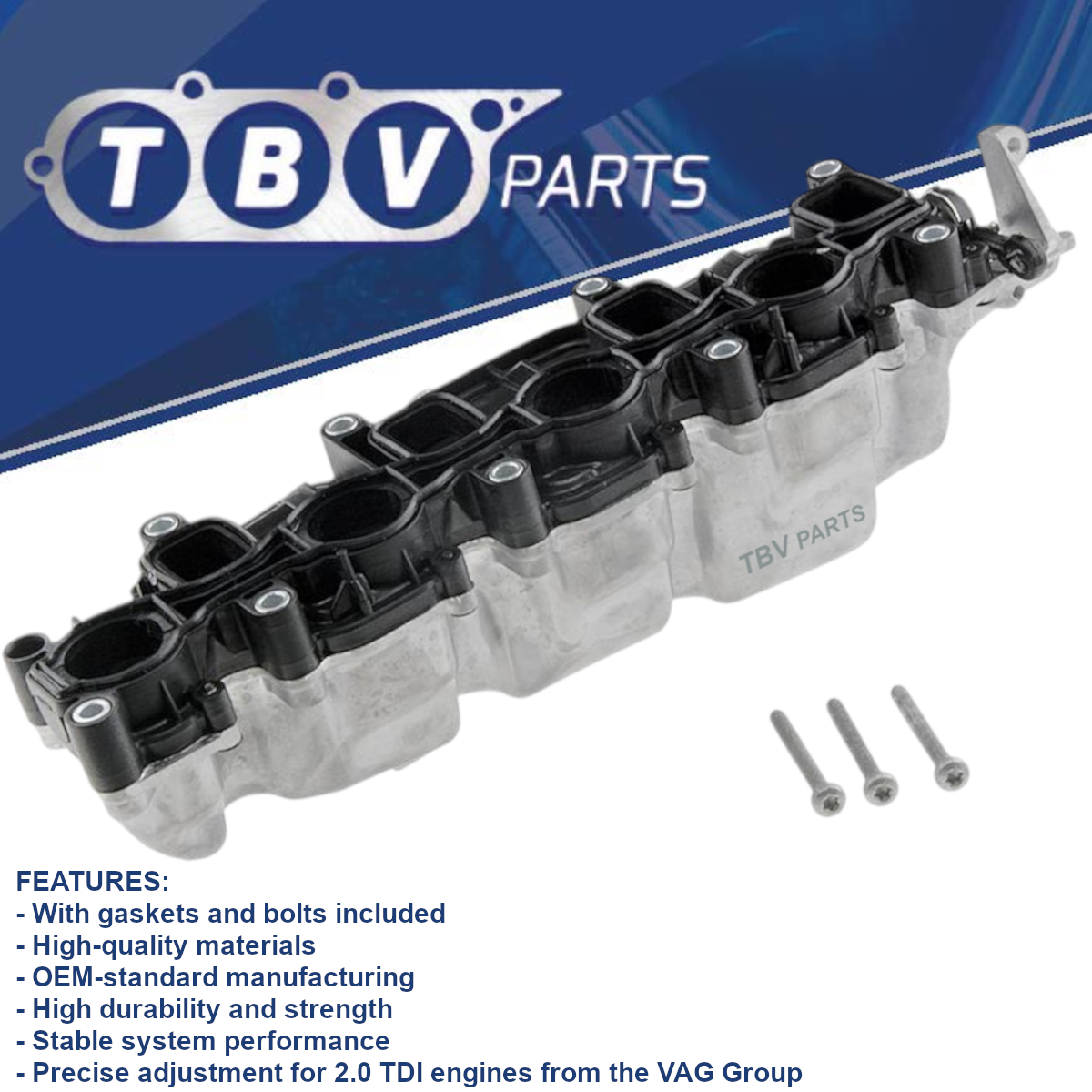 COLETOR DE ADMISSÃO AUDI SKODA SEAT VW 2.0TDI 03L129711E 3L129711E