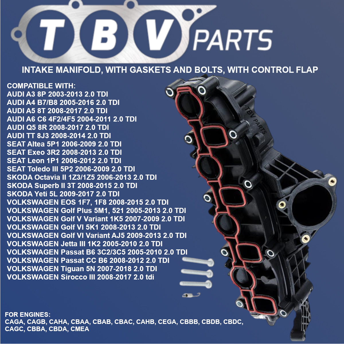 INTAKE MANIFOLD AUDI SKODA SEAT VW 2.0TDI 03L129711AG 2100030