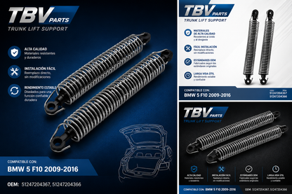2X AMORTIGUADORES DE PRESIÓN DE GAS BMW Serie 5 F10 2009-2017 7204367, 51247204367, 51247204366