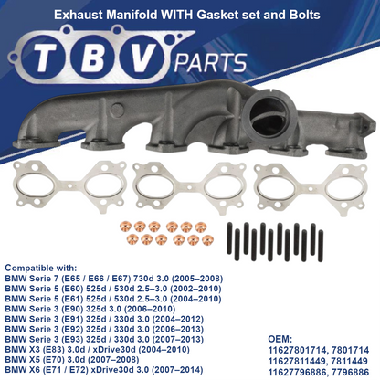 EXHAUST MANIFOLD BMW 325D 330D 525D 530D M57N2 11627801714 11627811449 11627796886 7801714 7811449 7796886