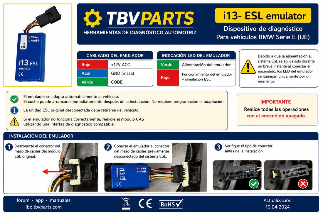ESL STEERING LOCK EMULATOR BMW SERIES E