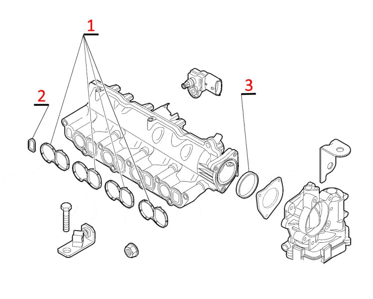 KIT DE REPARO DE ASAS DO COLETOR OPEL SAAB FIAT 2.0 CDTI JTDM 16V 55261564 55566258 55571993 0849245