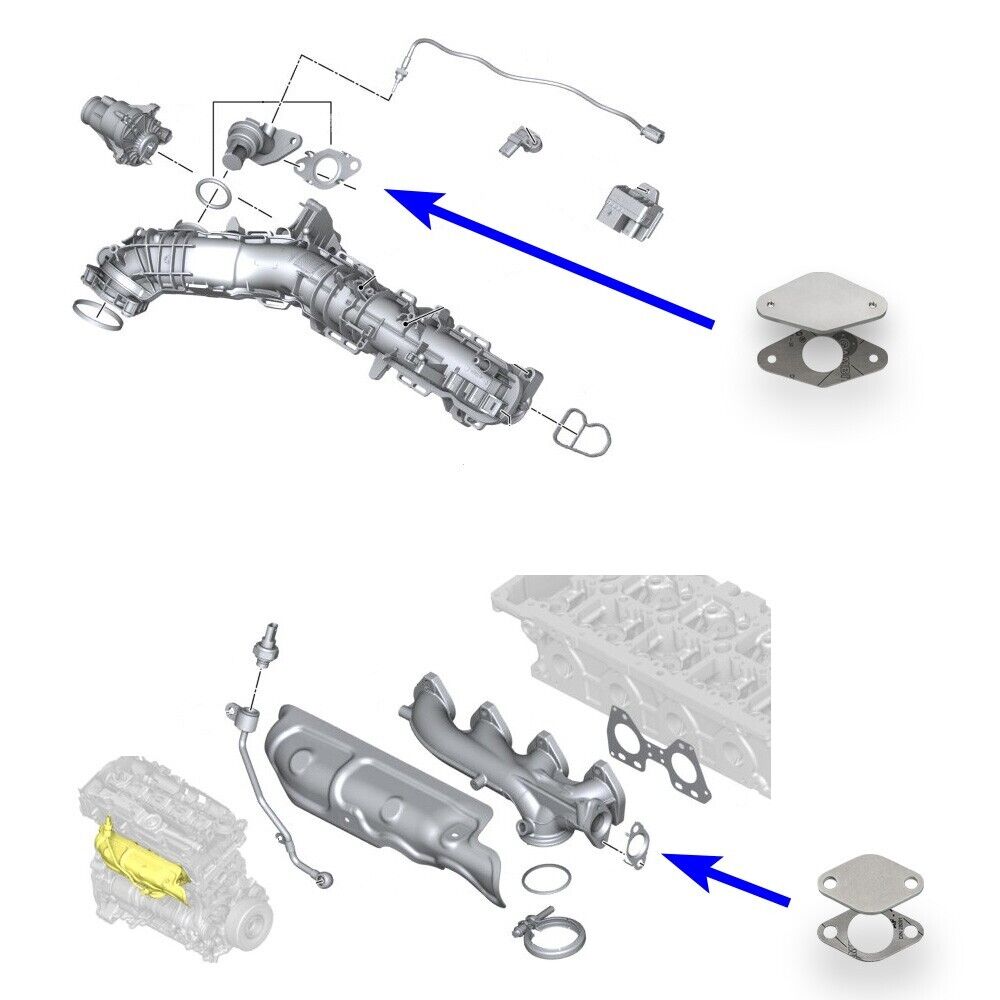 Válvula EGR + Kit de eliminación de enfriador EGR para motores diésel BMW B47 2.0 D